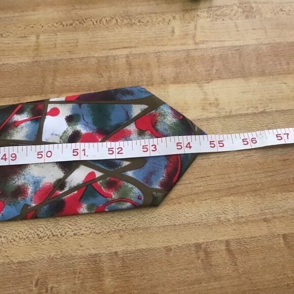 #1148 OAK TREE, NECKTIE, BOLD COLORS, PRINT, WOVEN, VINTAGE TIE 55X4 - Picture 3 of 5